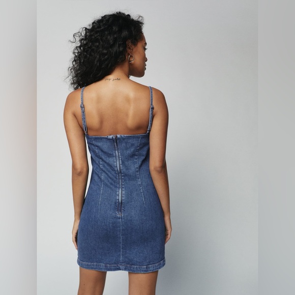 Reformation Delphinia denim dress size 10 - Picture 4 of 7